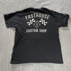 Fasthouse Custom Speed Shop T-Shirt Black Large Men's Motocross Short Sleeve Tee